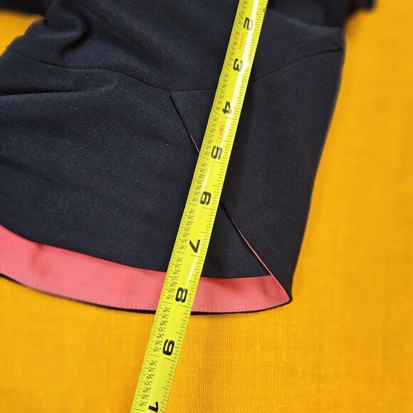 Women's Modest Dress Sz S W/Pockets Navy / Pink Colorblock Tulip Sleeve - Picture 10 of 10